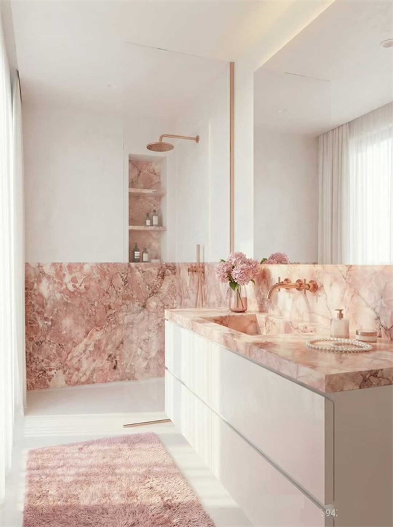 Four Season Pink marble wall vanity tops Four Season Pink marble wall vanity tops